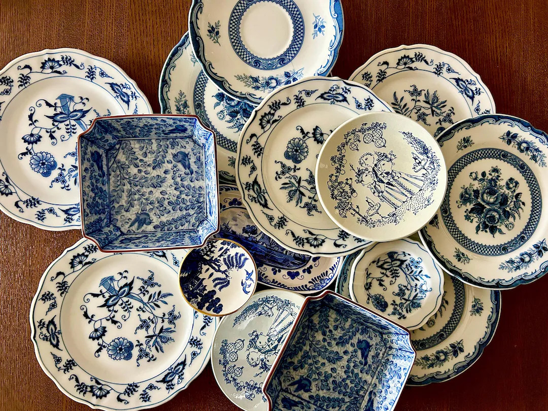 Blue &white Plate England Japan Wedding Crafting Gallery Wall Display Tea Party Plate Vintage Ant... | Etsy (US)
