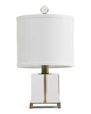 15.5In Solid Crystal Square Table Lamp, Gold | TJ Maxx