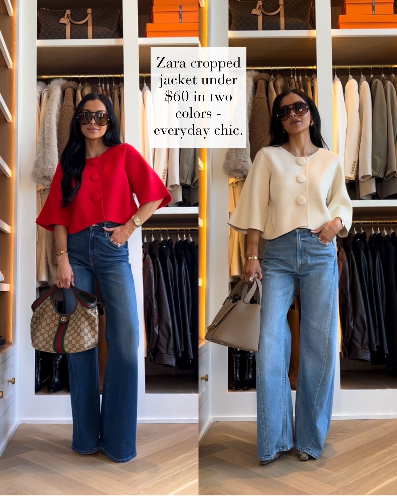 Zara new arrivals 
Zara cropped jacket under $60 - love this spring jacket so much I bought it in red and ecru - wearing an XS
Veronica beard denim wearing a 24
Mother lemon twist jeans

#LTKOver40 #LTKWorkwear #LTKootd
