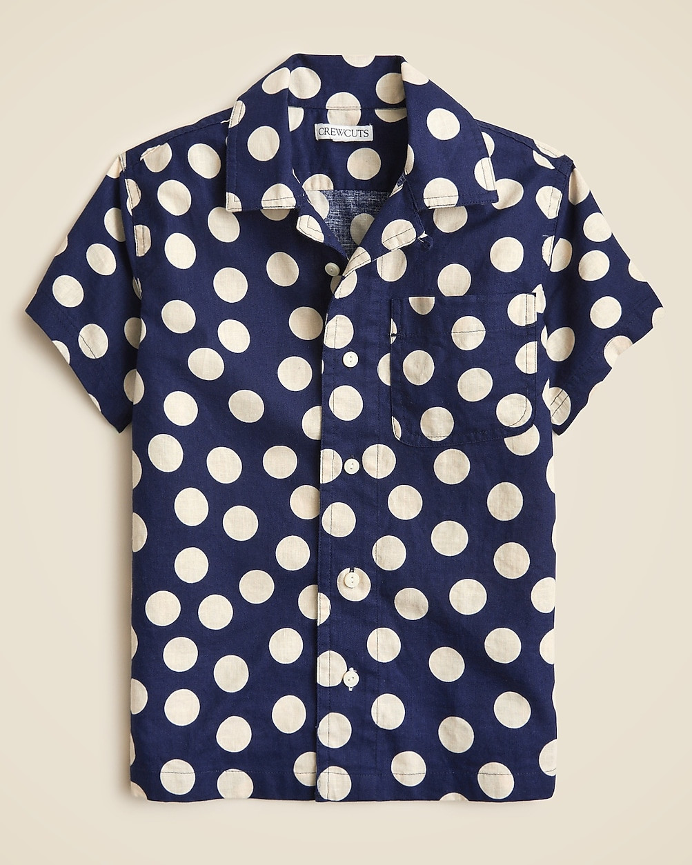 Kids' short-sleeve camp shirt in linen-cotton blend | J. Crew US