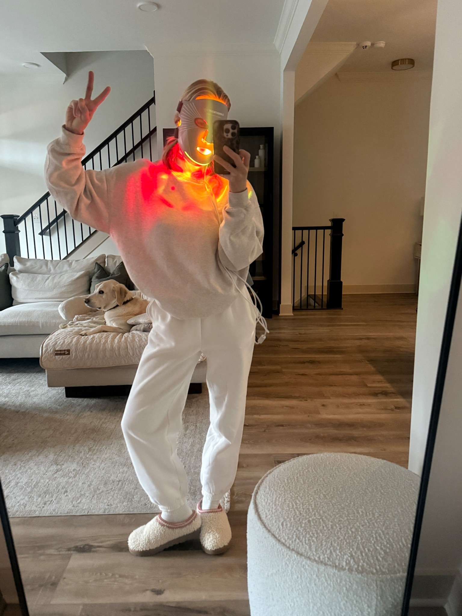 Wearing xs joggers, small sweatshirt, slippers tts

Mask Code: LINDSEY10

#LTKOver40 #LTKselfcare #LTKmorningroutine