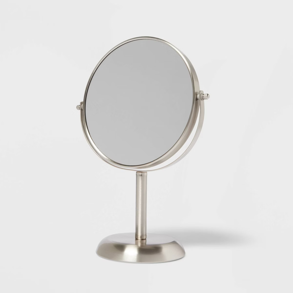 Bathroom Mirror Brushed Nickel - Threshold™: Round, Nickel-Plated, Freestanding, No Assembly Re... | Target