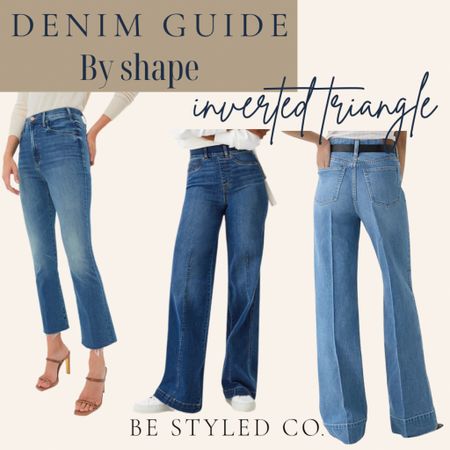 If you are inverted triangle,  we recommend a wider or bootcut fit to balance out your proportions. Avoid a skinny jean

#LTKstyletip #LTKSeasonal