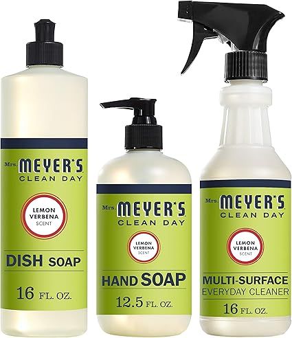 Mrs. Meyer's Clean Day Kitchen Essentials Set, Includes: Hand Soap, Dish Soap, and Multi-Surface ... | Amazon (US)