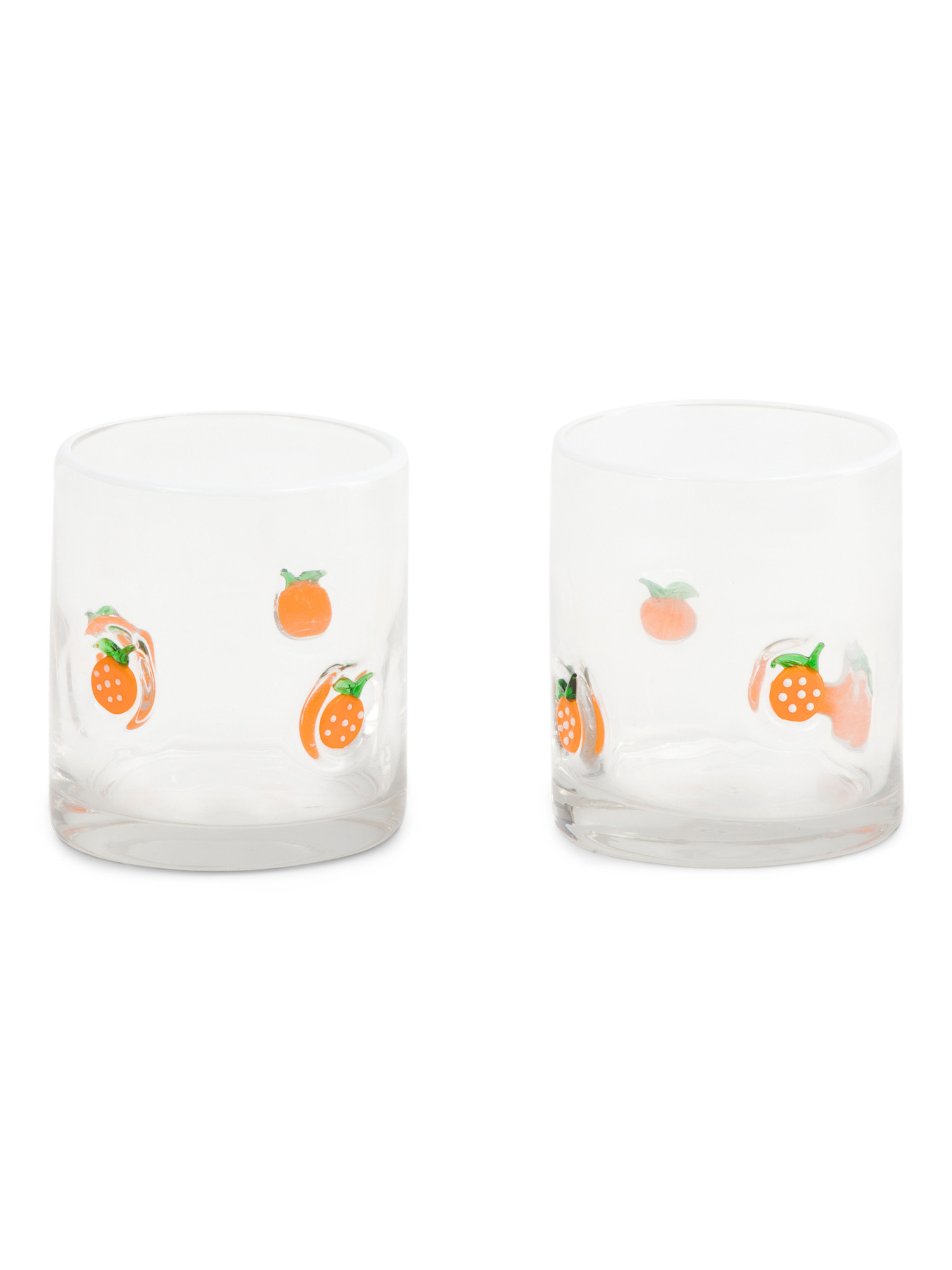 Set Of 2 Double Old Fashion Glasses With Contrast Rim | TJ Maxx