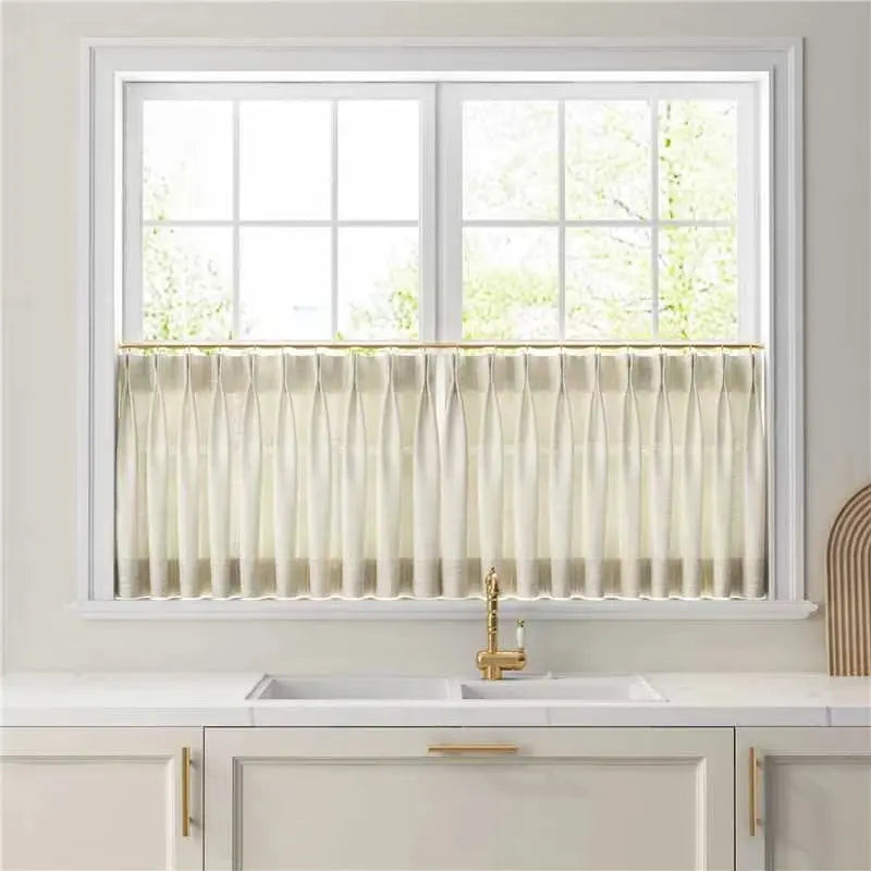 Liz Linen Pleated Cafe Curtains | TWOPAGES
