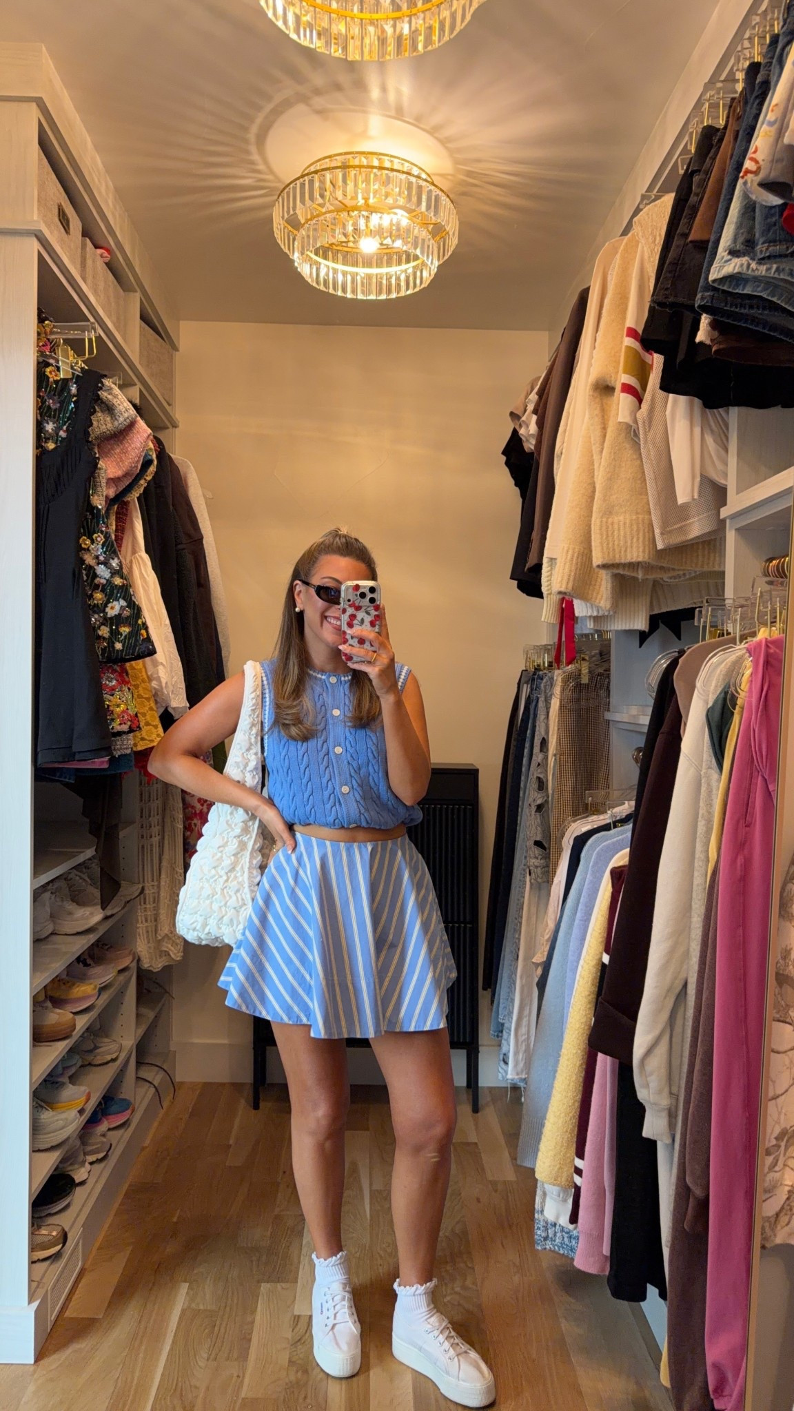 Abercrombie blue striped skort paired with a blue sweater vest casual everyday look for spring

Electric picks code: emerson20

Wearing small top xs skort

Causal
Comfy
Spring outfit
Lunch date
Shopping
Mom look
Workwear

#LTKWorkwear #LTKSeasonal #LTKootd