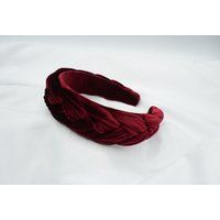 Handmade Fall Winter Maroon Burgundy Velvet Chunky Celtic Knot | Headband Braided Wide Dark Red Luxu | Etsy (US)