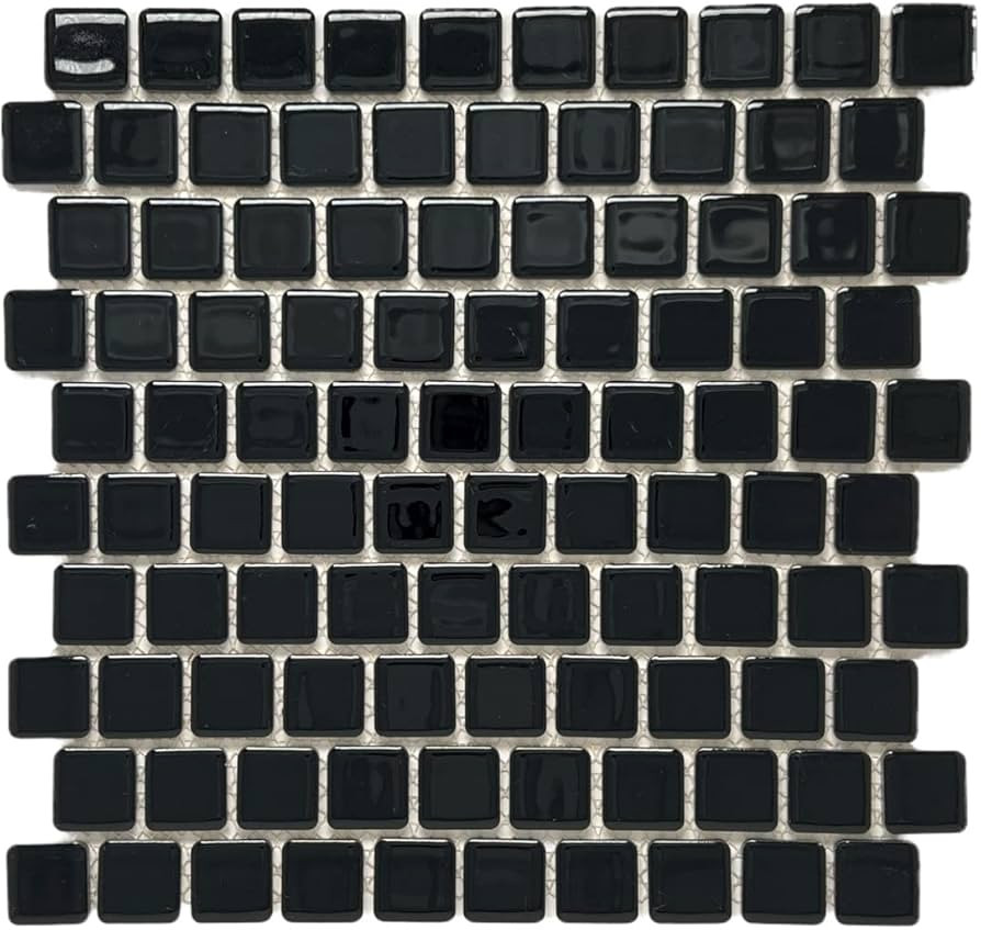 Square 1 1/8" X 1 1/8" Look Brick Pattern Porcelain Mosaic Tile Shiny for Kitchen Backsplash, Bat... | Amazon (US)