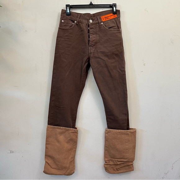 Heron Preston Two-Tone straight leg high rise jeans Size 25 | Poshmark