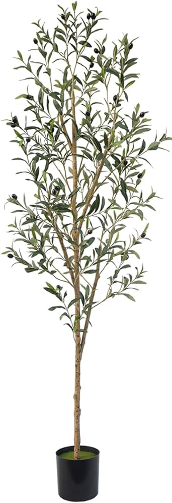 Artificial Olive Tree 6FT, Tall Faux Olive Trees Indoor Fake Olive Tree with Realistic Leaves and... | Amazon (US)
