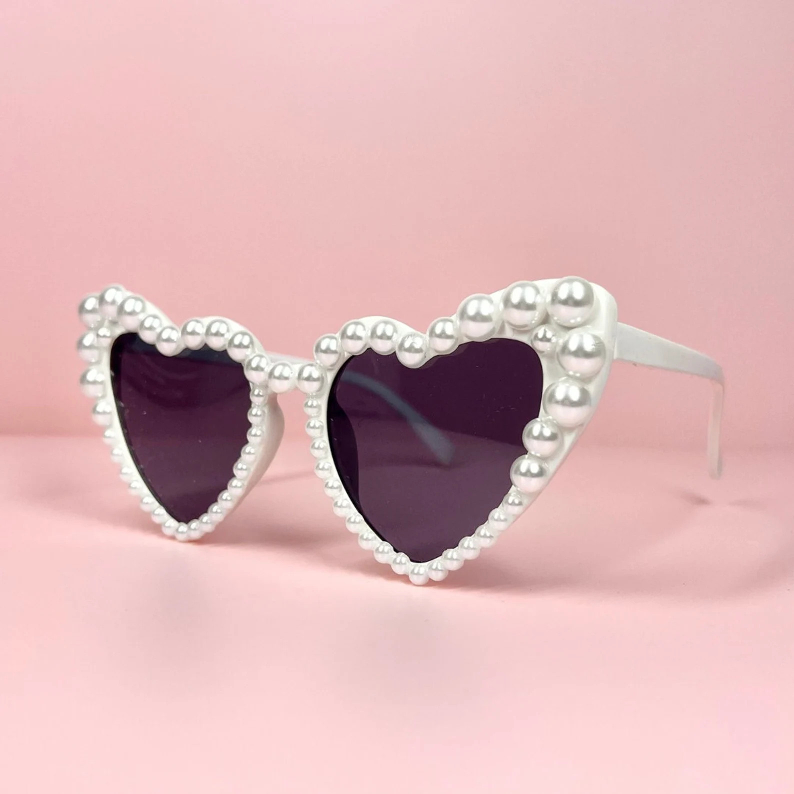 Pearl Heart-shaped Sunglasses | Wedding Sunglasses | Bachelorette Sunglasses | Bachelorette Party... | Etsy (Global)