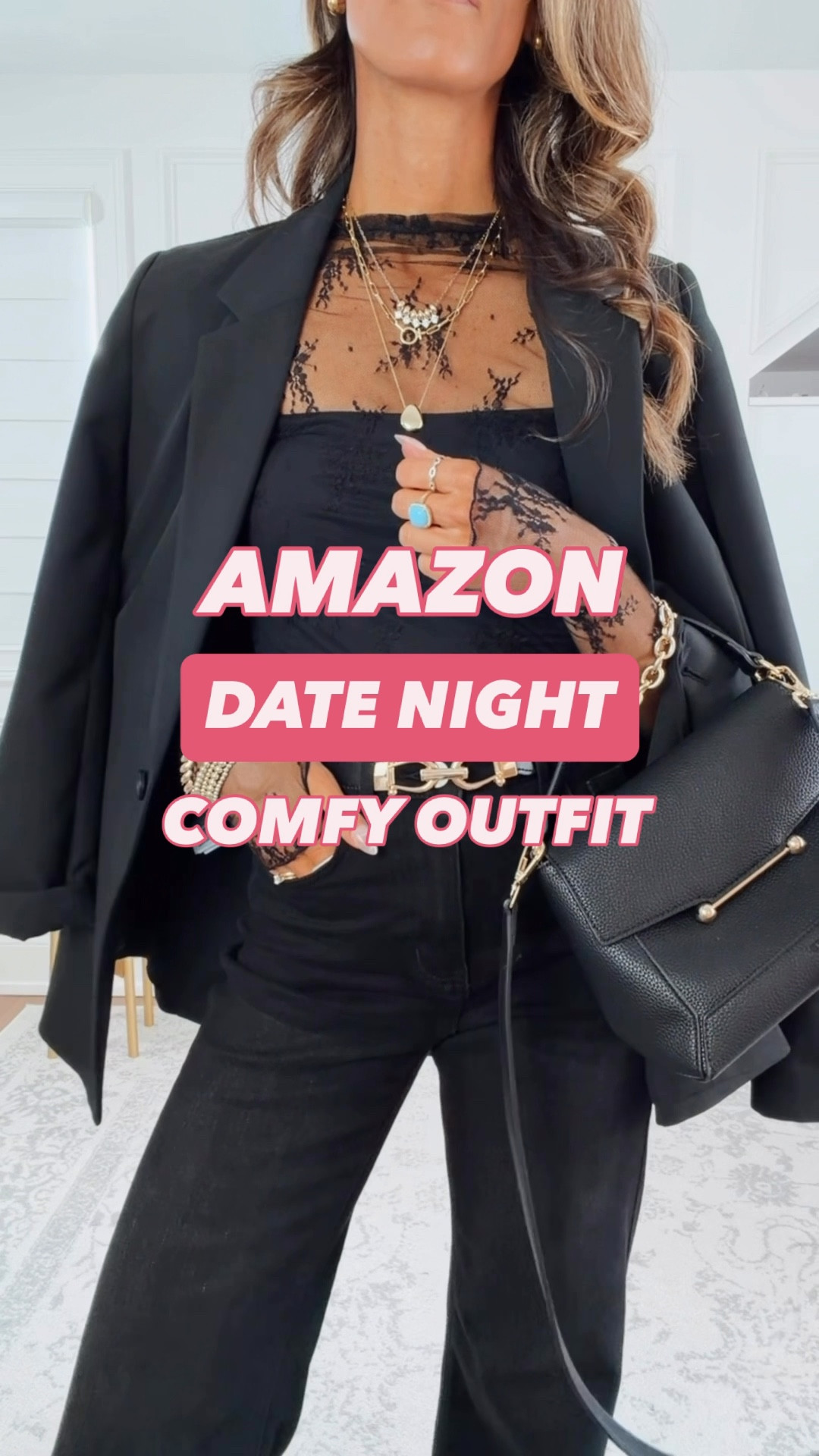 Comfy date night outfit - wearing a xsmall to small in everything. I’m 5’6” wearing the 32” inseam size 0 black stretchy jeans. Fit true to size. 

#LTKmomlife #LTKgrwm #LTKdayinmylife