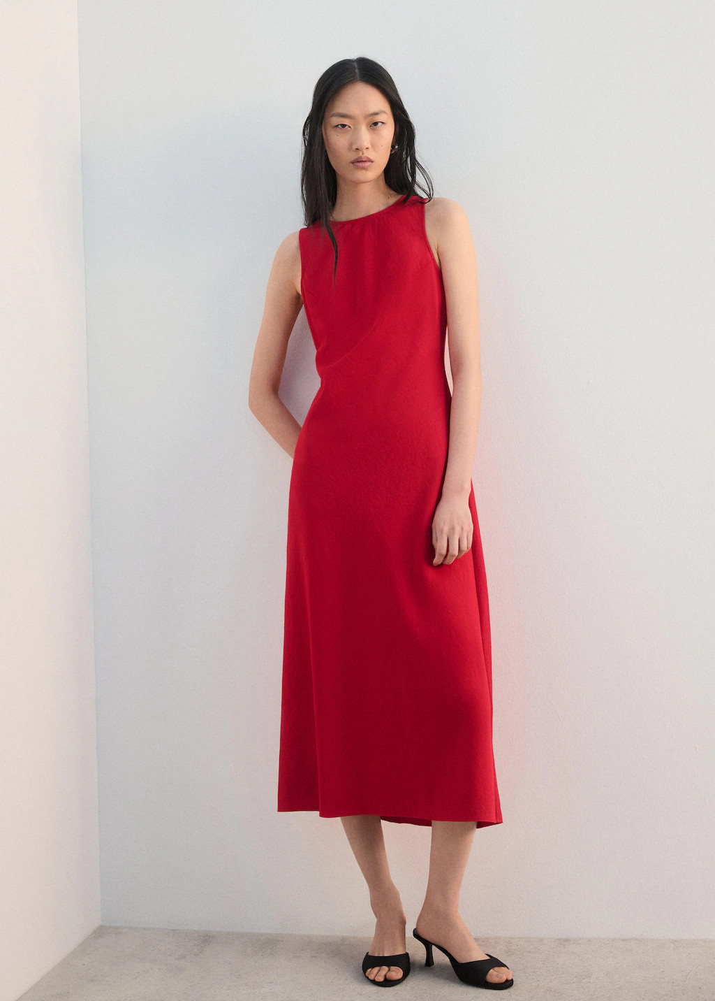 Flared midi-dress red - Woman - 10 - MANGO | Mango (US/MX/AU)