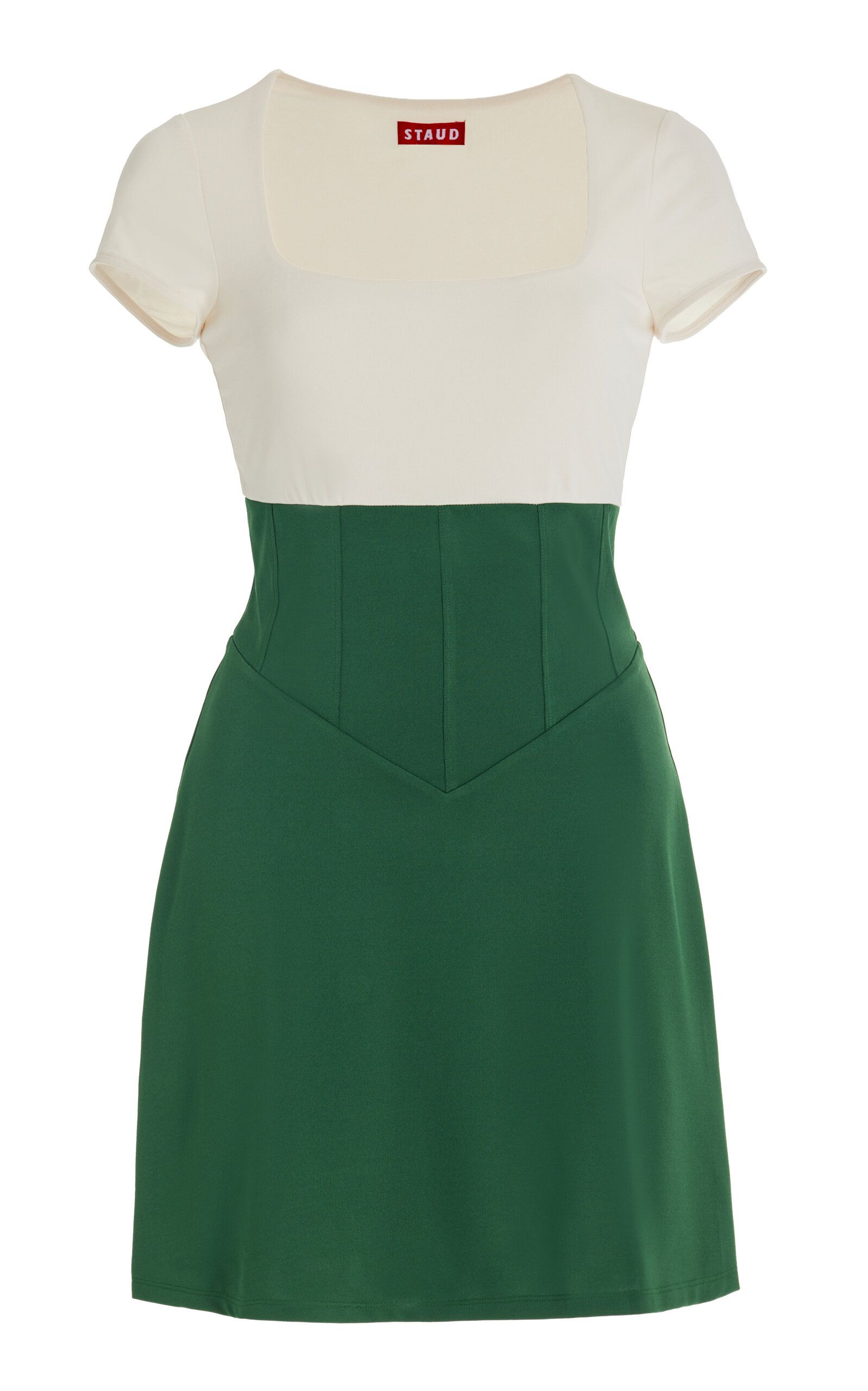 STAUD - Exclusive Backspin Jersey Mini Dress - Green - L - Moda Operandi | Moda Operandi (Global)