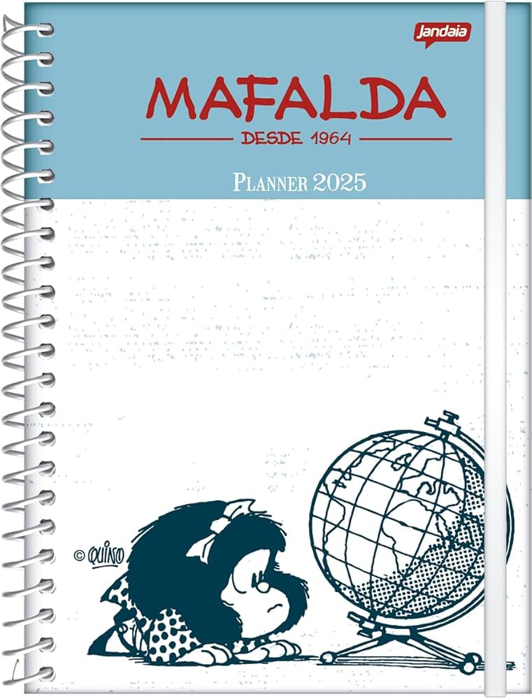 Jandaia - Agenda Planner Datada Capa Dura 160Pgs Mafalda 2025 Fundo Azul e Branca | Amazon (BR)