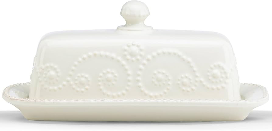 Lenox French Perle Covered Butter Dish, White - | Amazon (US)