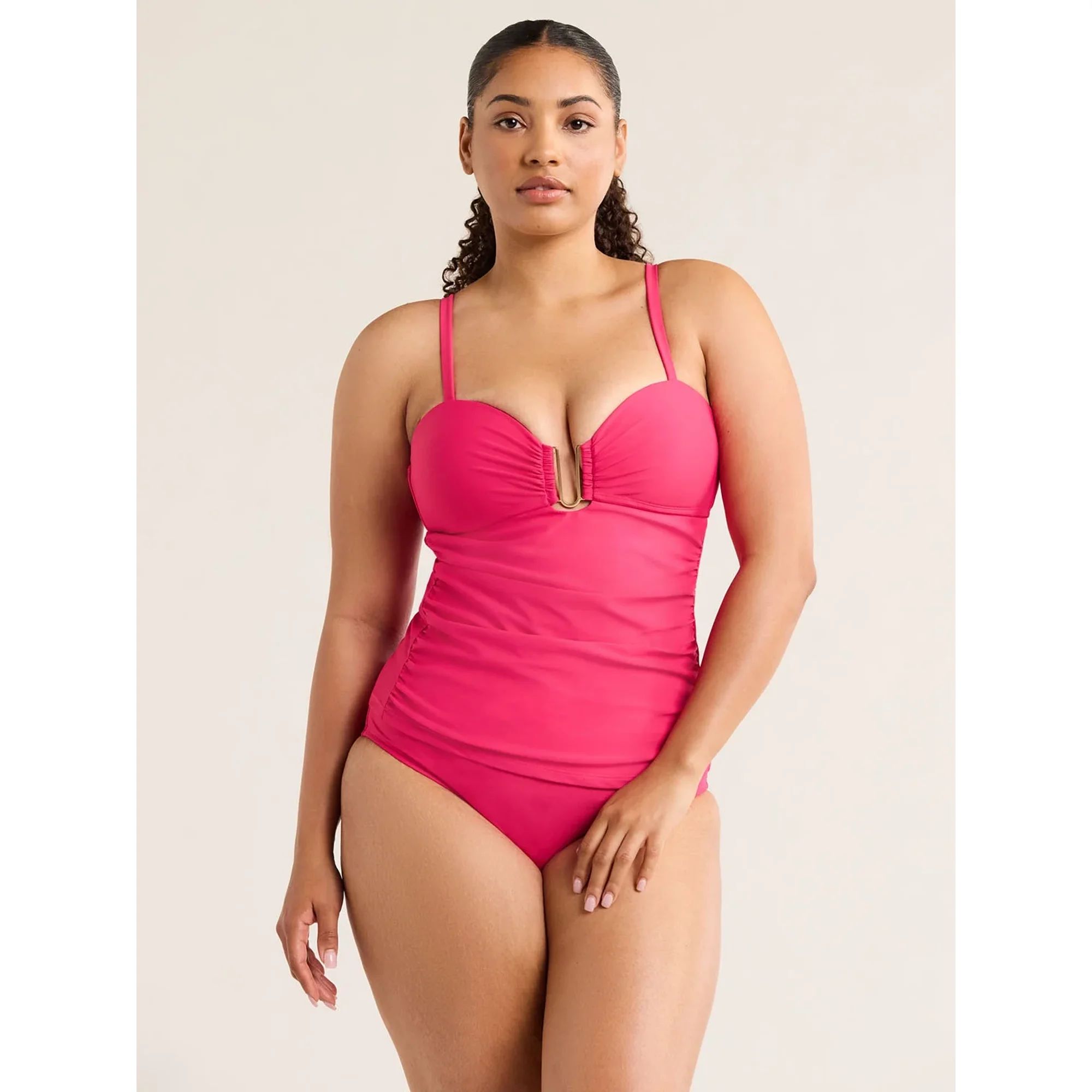 Time and Tru Women's and Women's Plus Ruched Tankini Swim Top, Sizes S-3X | Walmart (US)