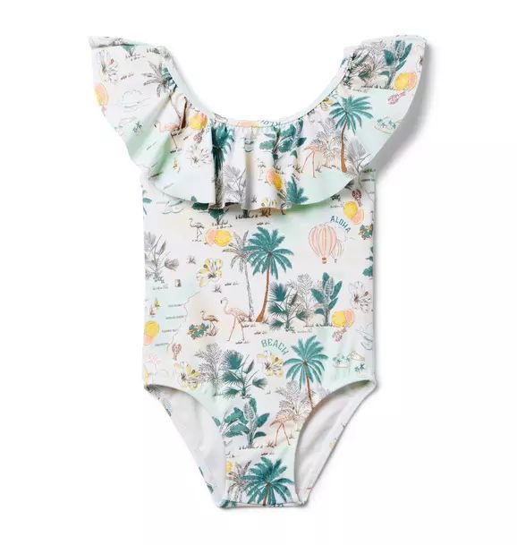 Recycled Tropical Island Ruffle Swimsuit | Janie and Jack