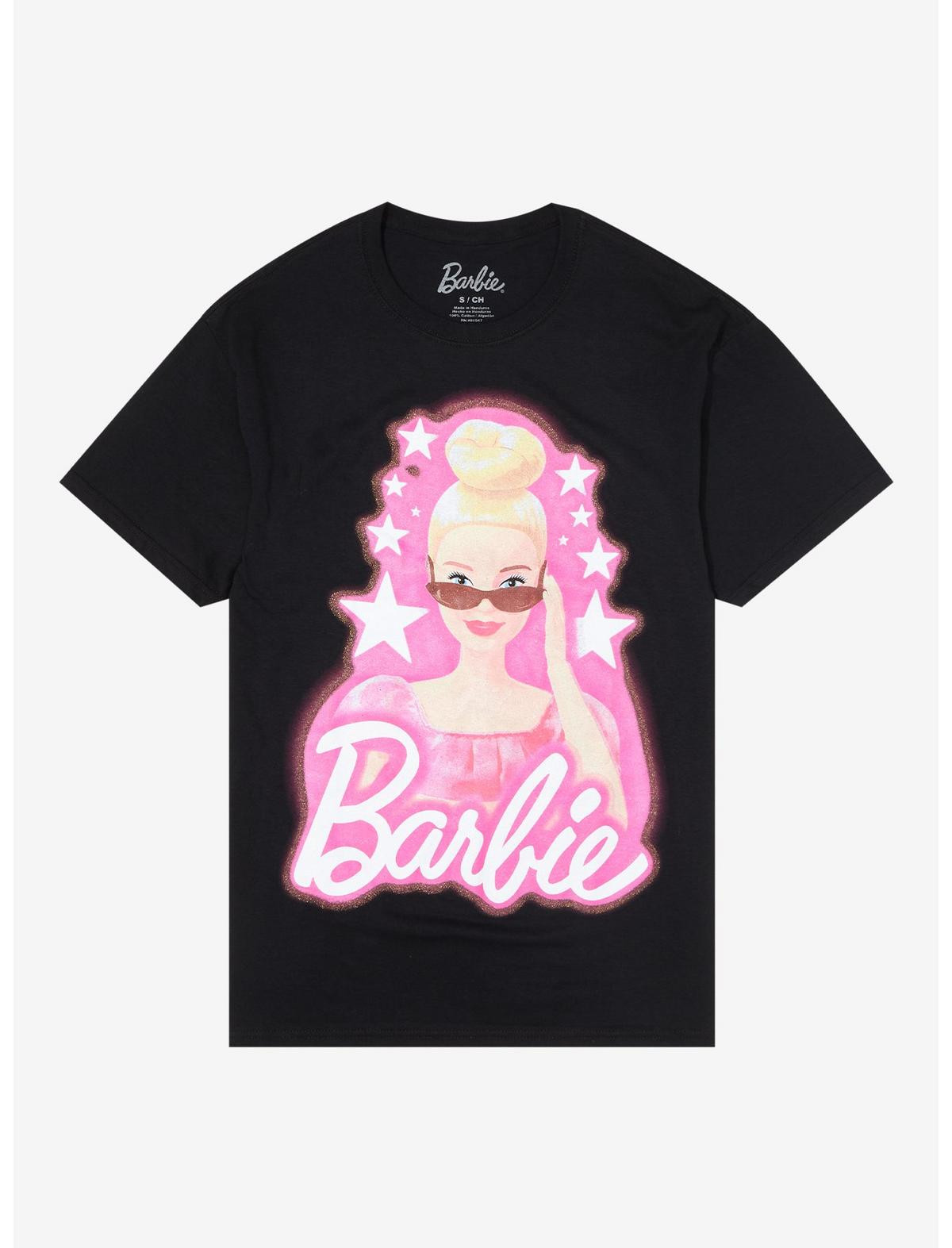 Barbie Doll Glitter Portrait Boyfriend Fit Girls T-Shirt | Hot Topic | Hot Topic