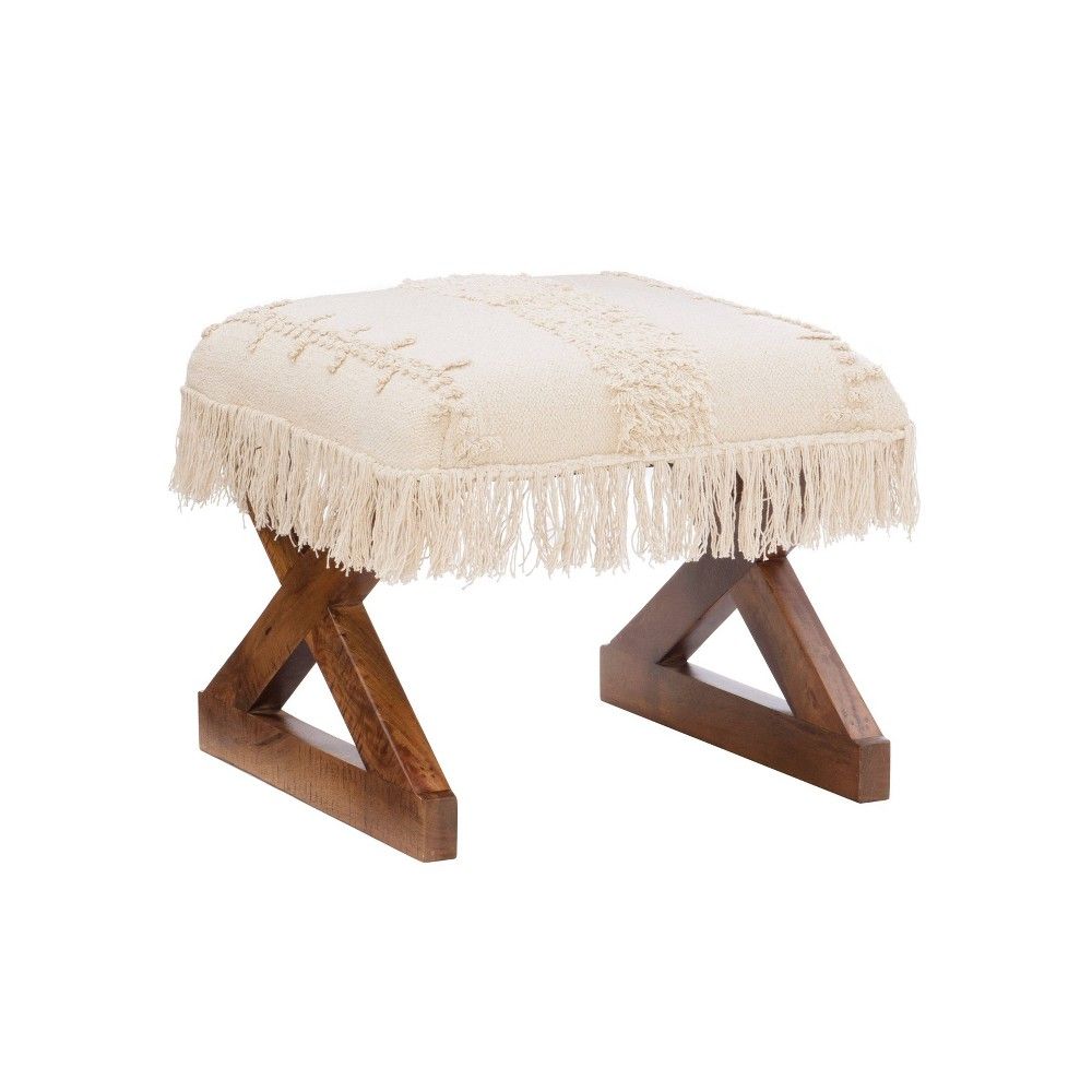 Colmar Tassel Ottoman Off White - Powell Company | Target