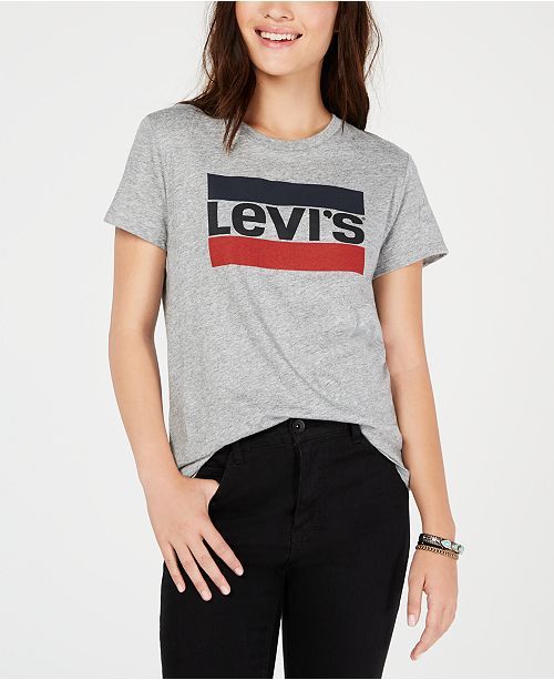 Levi's Perfect Graphic Logo T-Shirt, Created for Macy's & Reviews - Tops - Women - Macy's | Macys (US)
