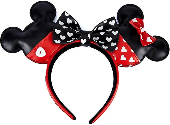 Loungefly x Disney Mickey Mouse and Minnie Mouse Valentines Ears Headband | Amazon (US)