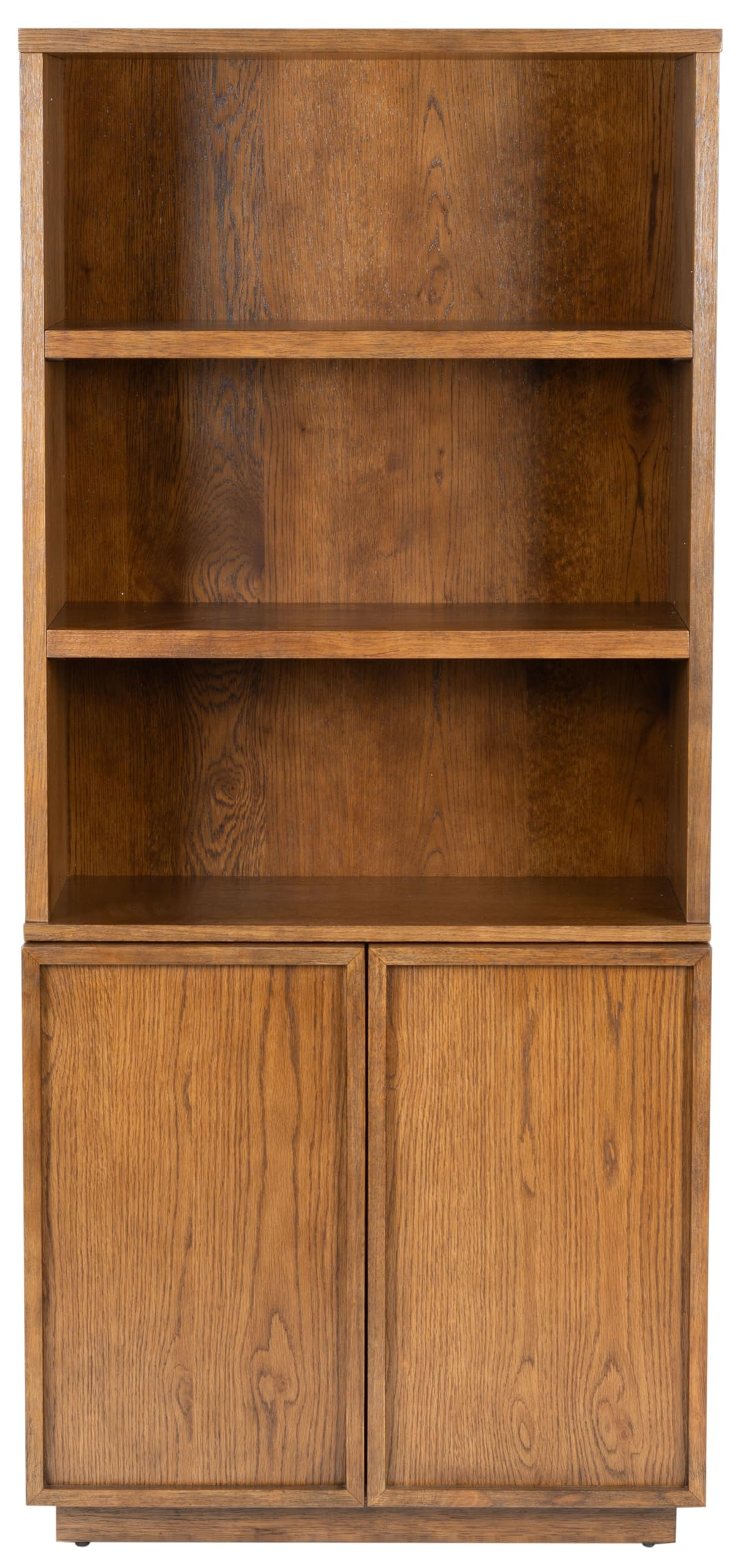 SAFAVIEH Couture Collection - Zeus Medium Oak 4-Shelf Bookcase with Cabinet Storage, Modern Displ... | Amazon (US)