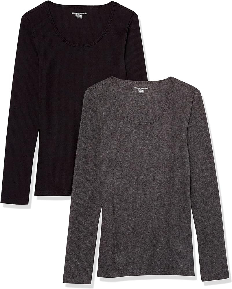 Amazon Essentials Sweater for Women, Long Sleeve Slim-Fit Rib Scoop Neck (Available in Plus Size)... | Amazon (US)