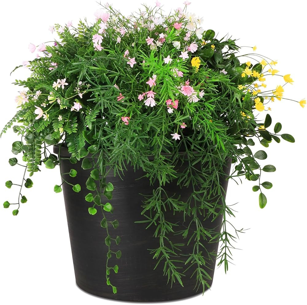 5 in 1 Artificial Plants & Flowers, Potted Fake BabyBreath Grass Plant for Home Decor Indoor Outd... | Amazon (US)