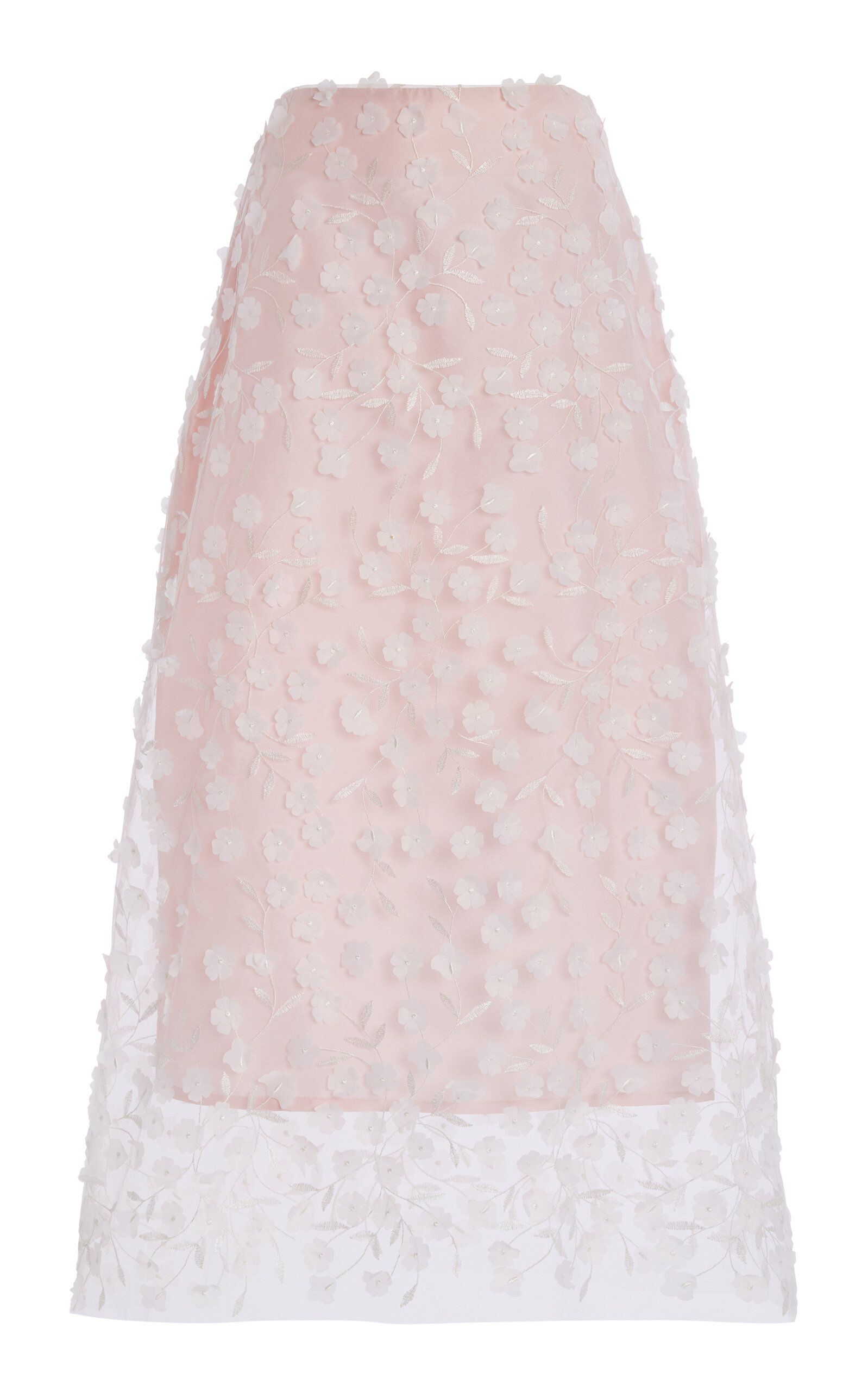 Heather Floral-Appliquéd Tulle Midi Skirt | Moda Operandi (Global)