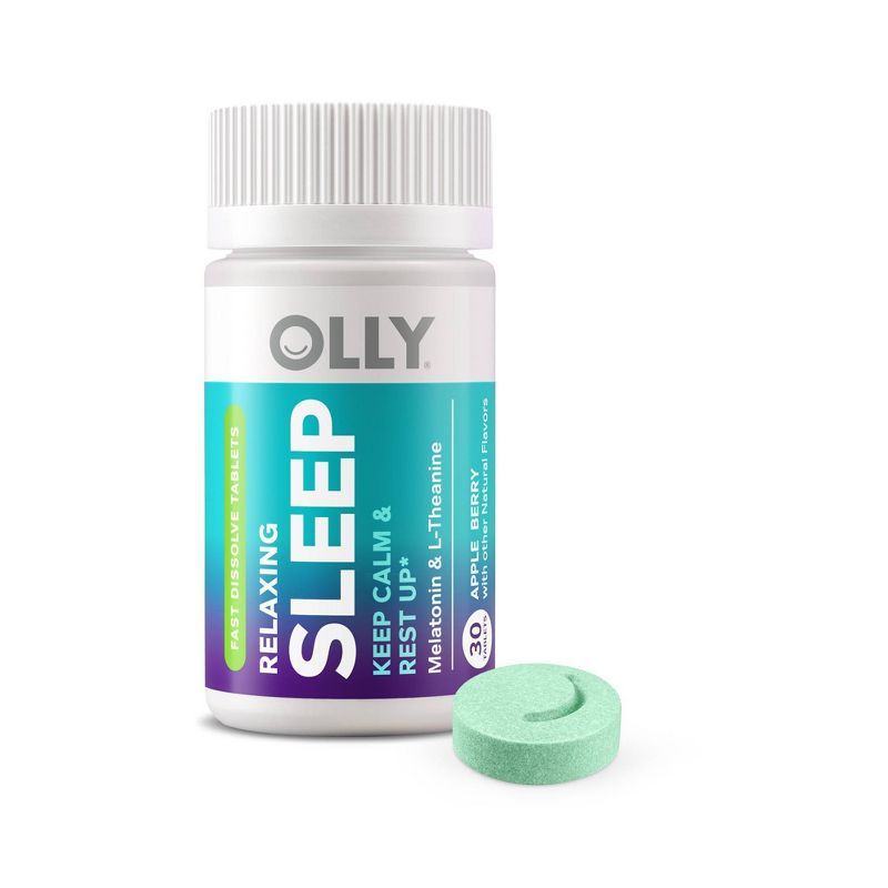 Olly Relaxing Sleep Fast Dissolve Vegan Tablets with 3mg Melatonin - Apple Berry - 30ct | Target