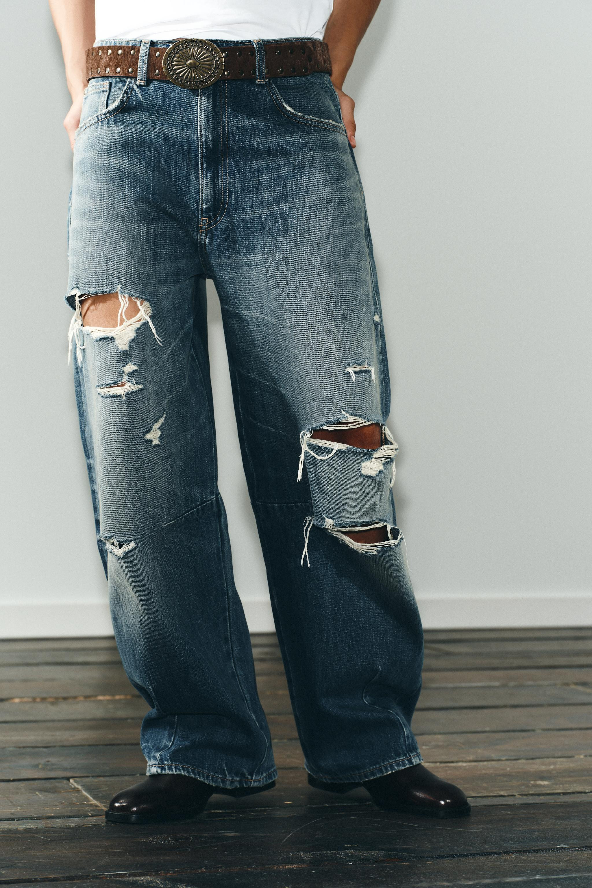 TRF MID-RISE BAGGY BALLOON JEANS | Zara US