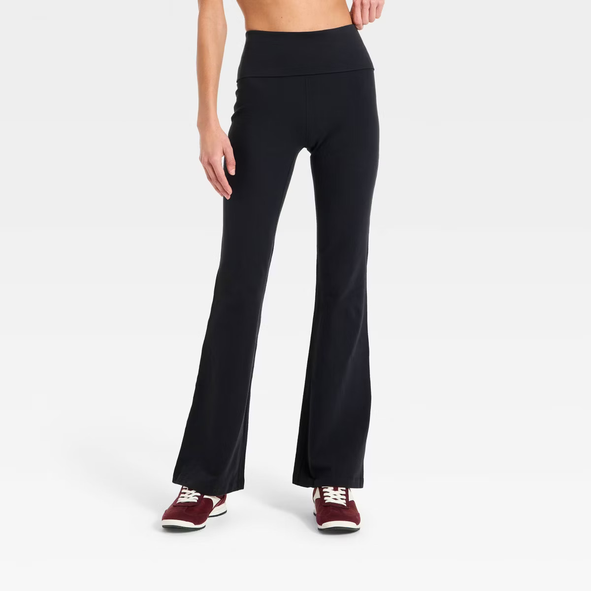 Women's Cotton Balance High-Rise Foldover Flare Leggings - All In Motion™ | Target