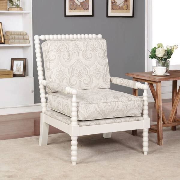 Linon Nesbit Beige Spindal Wood Frame Chair | Bed Bath & Beyond