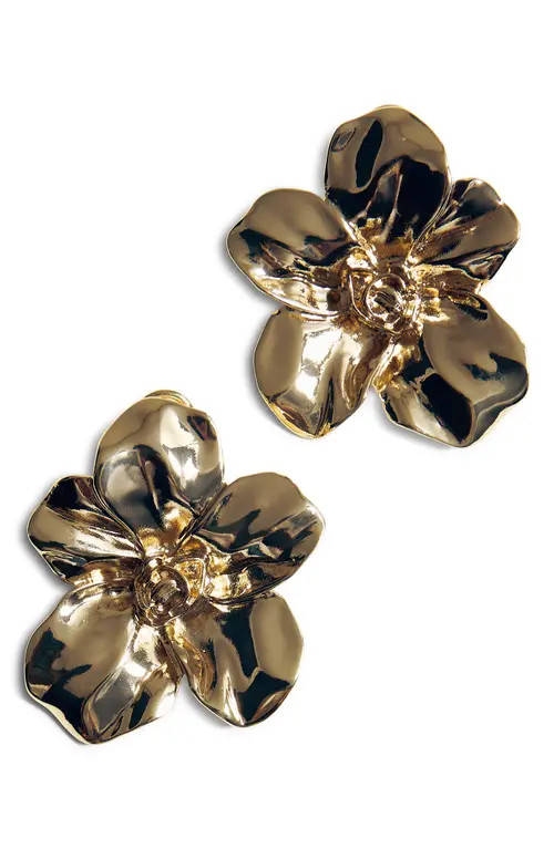 MANGO Flower Earrings in Gold at Nordstrom | Nordstrom