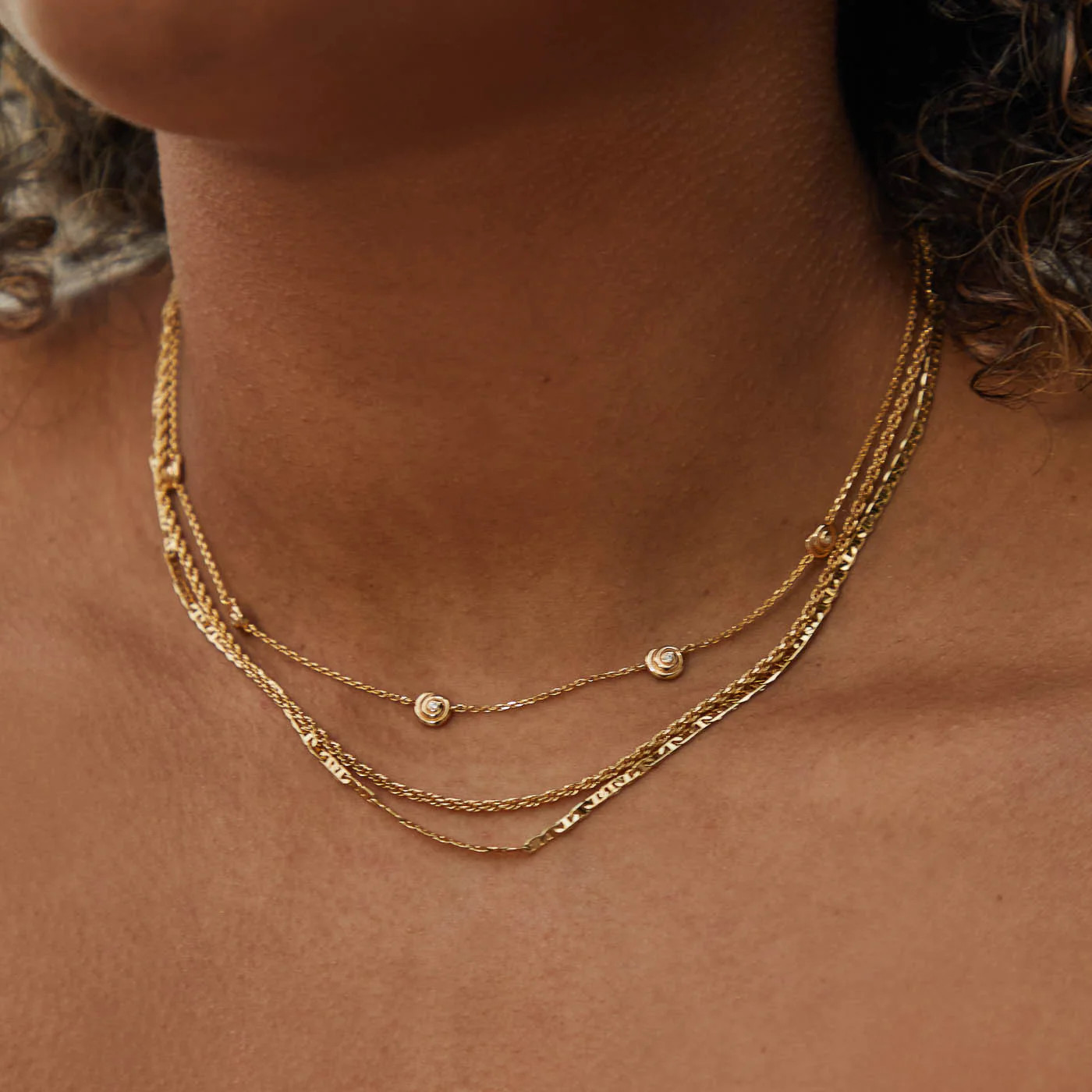Shell Gold Crystal Charm Necklace | Astrid & Miyu | Astrid and Miyu