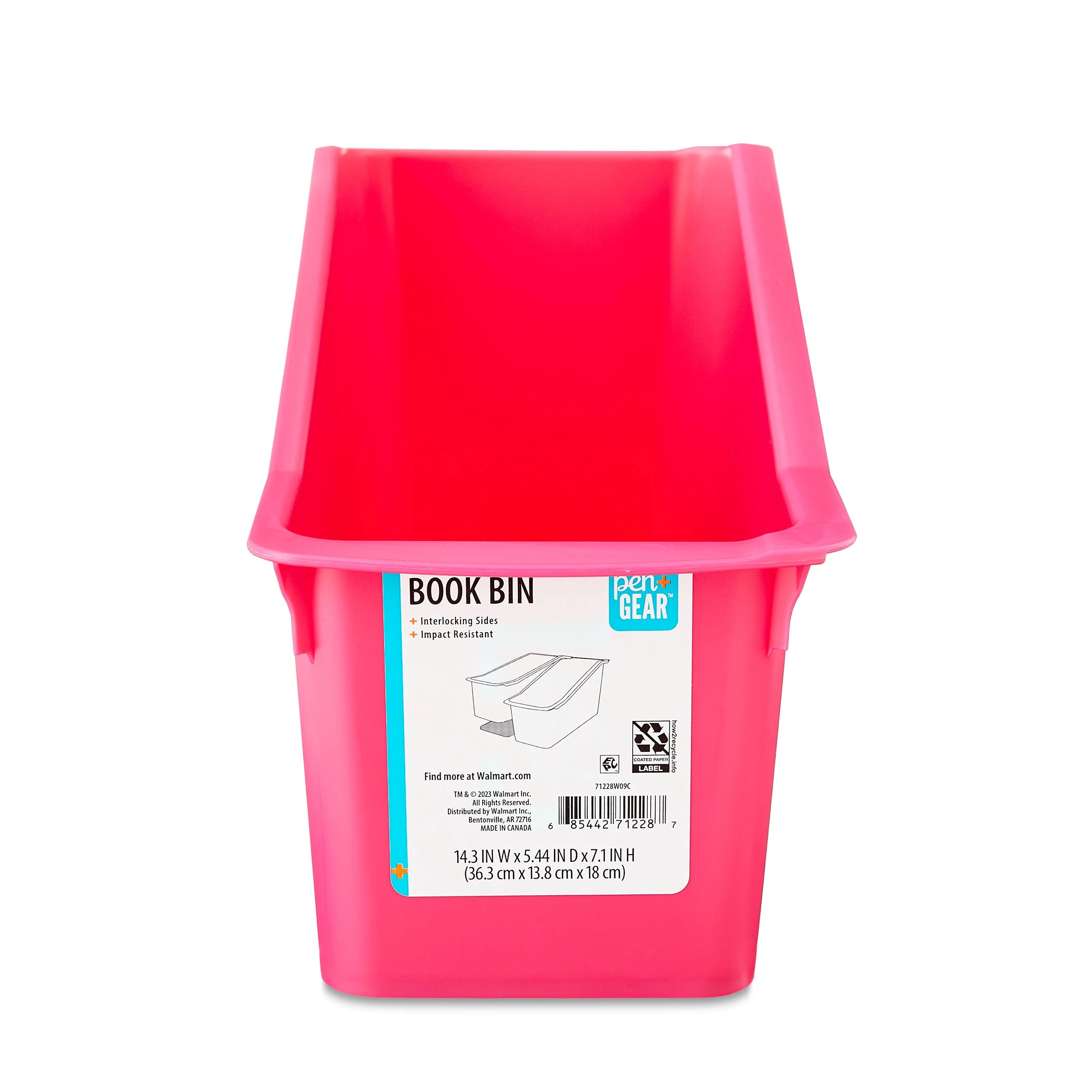 Pen+Gear Plastic Book Bin, Fuchsia Burst | Walmart (US)