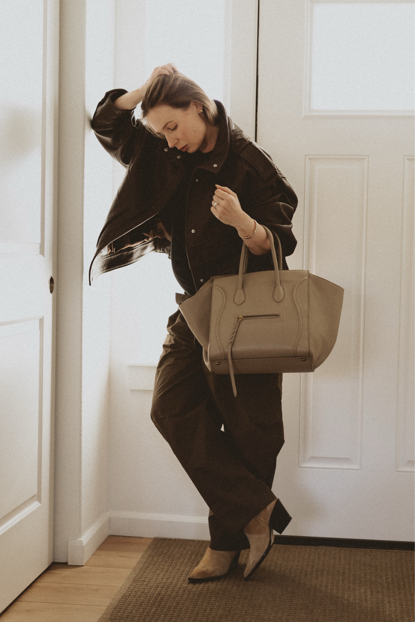 Reiss Cleo sheep leather jacket 🧥 
One of those pieces that I wore during the last trimester of pregnancy and it made me feel like a cool and stylish mom ☺️ I found out that a positive mindset is something that will get you anywhere - treat yourself especially when you feel like you need it most 🫶 

#LTKSeasonal #LTKStyleTip #LTKBump