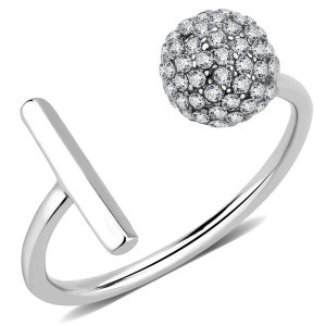 Women's Stainless Steel Ring with AAA Grade Round Cubic Zirconia Stones - Size 6 | Christmas Central