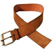 Miu Belt, Brown Leather Suede Wide High Waist Brass Buckle, Vintage Belt For Women | Etsy (US)