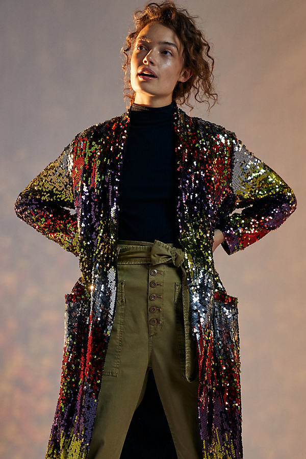 Dulcinea Sequined Duster Jacket By BB Dakota in Assorted Size L | Anthropologie (US)