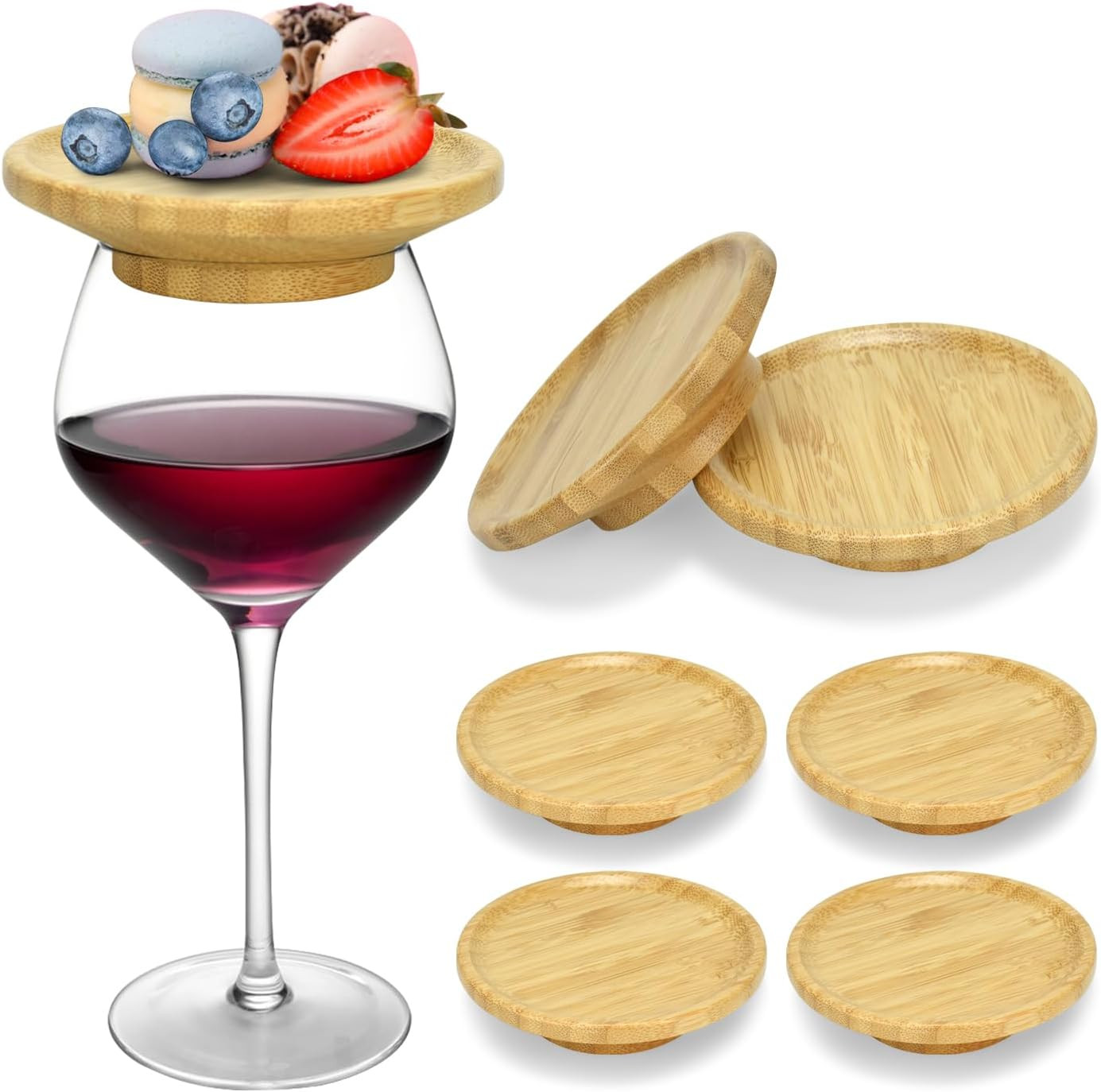 Wine Glass Charcuterie Topper - 4 Pcs Charcuterie Wine Glass Topper, Keep Bugs Out and Prevent Sp... | Amazon (US)