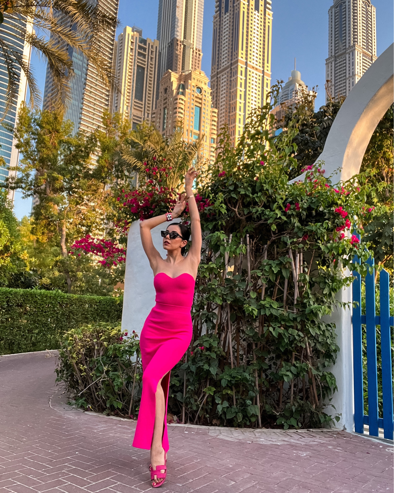 Pink Spring Outfit Inspiration. Co ord set, knit strapless top, ribbed knitted maxi skirt, Douglas, Vanessa Ziletti Cosmetics, liquid lipstick, Amazon fashion, Saint Laurent sunglasses, H&M, leather sandals, city break. 

#LTKeurope #LTKfit #LTKSeasonal