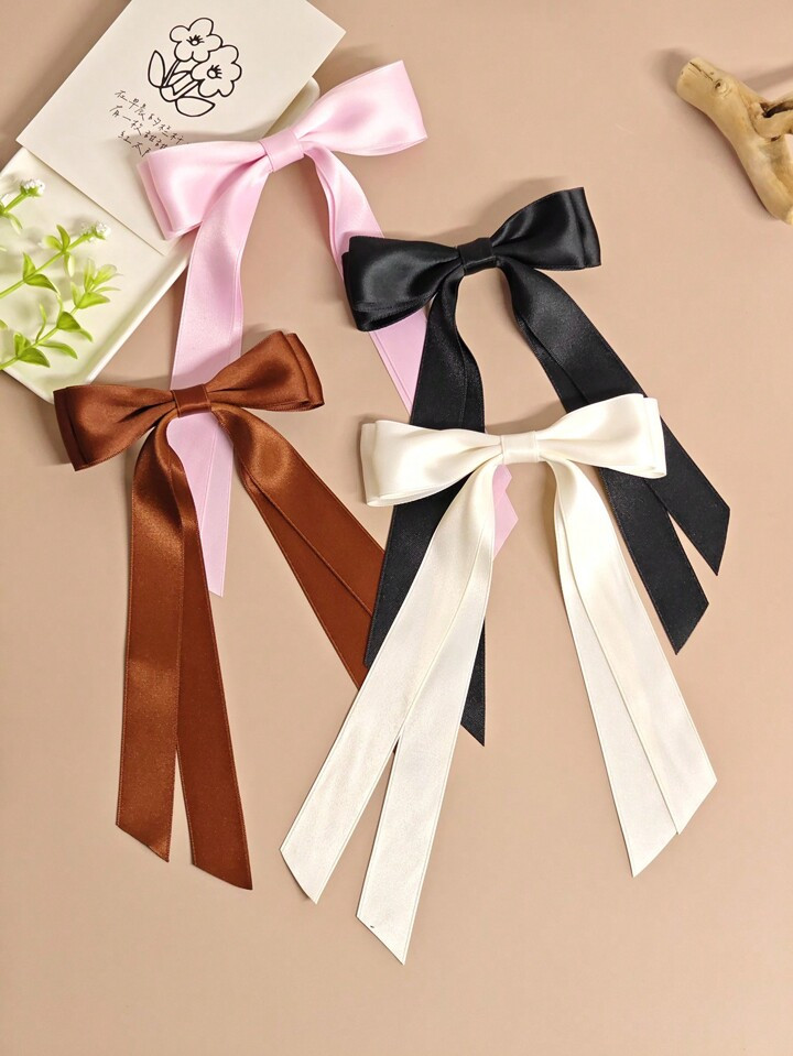 1pc Large Size Satin Double Layer Bows Hair Clips For Girls, Bowknot Hair Barrette Hair Clips For... | SHEIN