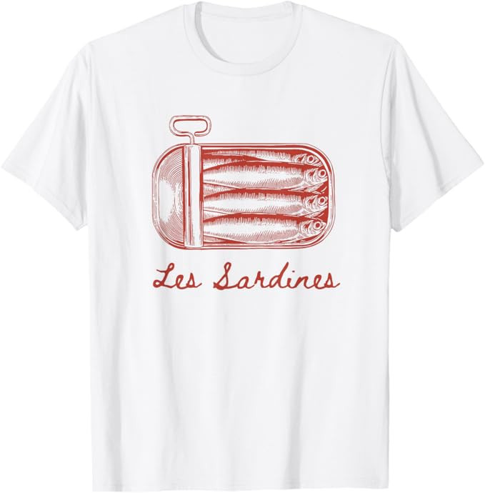 Les Sardines Fisherman Aesthetic Coastal Sardine Fish T-Shirt | Amazon (US)