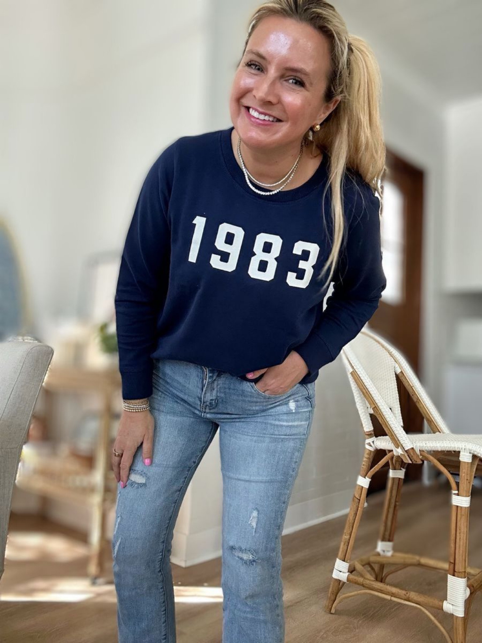 This sweatshirt is back! Plus it’s on sale! Fully stocked! 1983 babies unite. This Jcrew sweatshirt is so fun. Comes in men’s too. Wearing a medium. Suggest sizing up 1-2 sizes for an oversized fit.



#LTKstyletip #LTKFind #LTKsalealert
