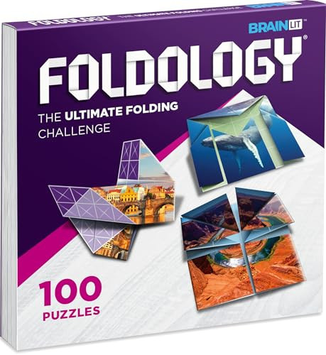 FOLDOLOGY - The Origami Puzzle Game! Brain Teasers for Tweens, Teens & Adults | Stocking Stuffer, Gift for Ages 10+, Travel Game, Hands-On STEM Toy | Fold the Paper, Complete the Picture | 100 Puzzles | Amazon (US)