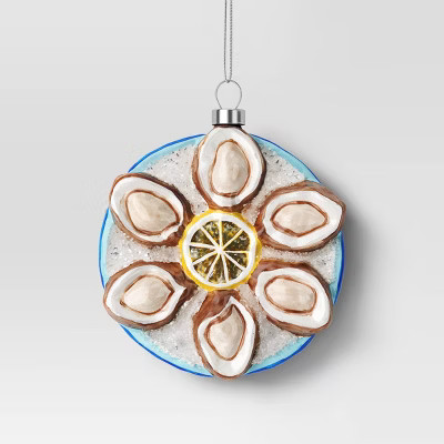 4" Christmas Glass Oyster Ornament Blue Plate - Wondershop™ | Target