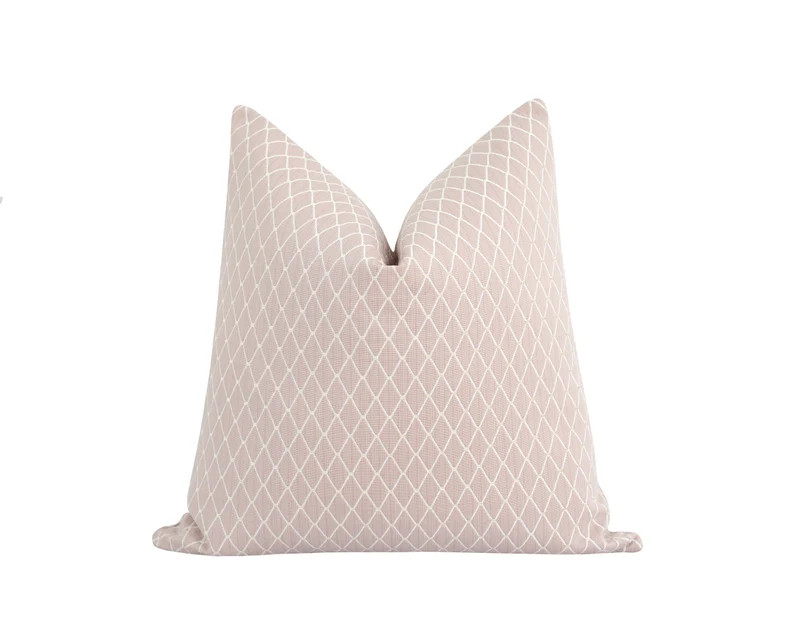 Pink Diamond Pillow Cover, Rose Pink and White Pillow Cover, DOUBLE SIDED Pillow Cover, Small Sca... | Etsy (US)